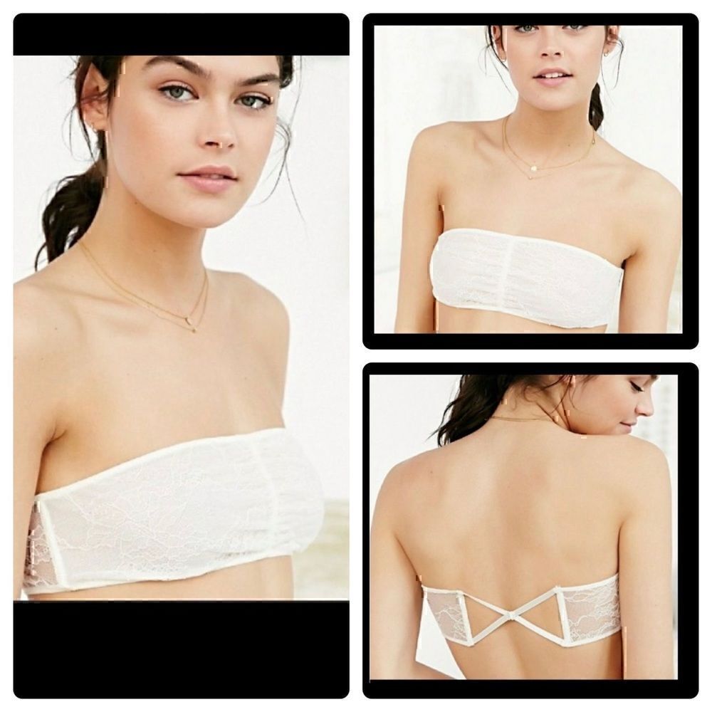 NWOT UO Kimchi Blue Strapless Lace White Bandeau Bralette